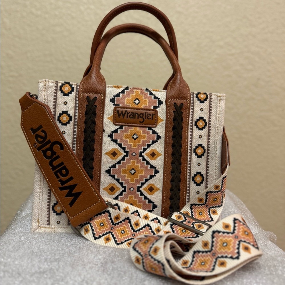 Wrangler Southwestern Print Cros Body Canvas Mini Tote - Picture 2 of 7